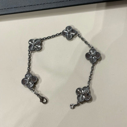 [Rani Jewelry JEWELRY]CLOVER 5 MOTIF BLACK BRACELET