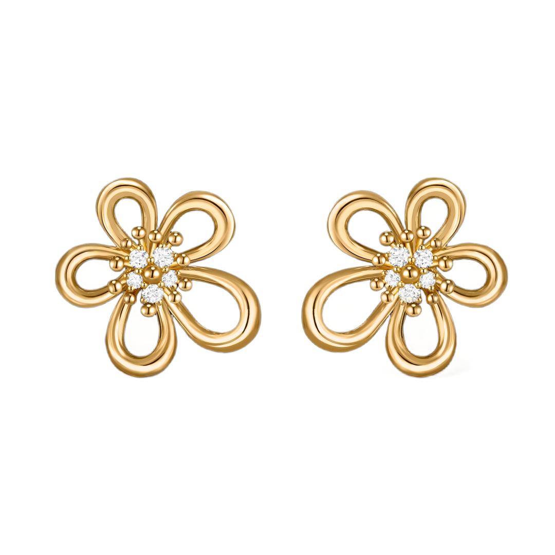 [Rani Jewelry] FLOWERLACE EARRING 5 DIAMONDS