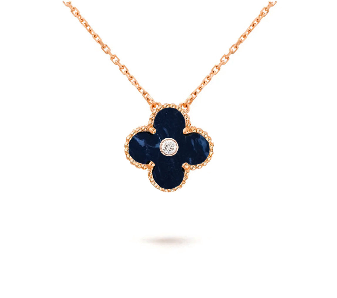 [Rani Jewelry]CLOVER 15MM DIAMOND SINGLE FLOWER NECKLACE COLLECTION