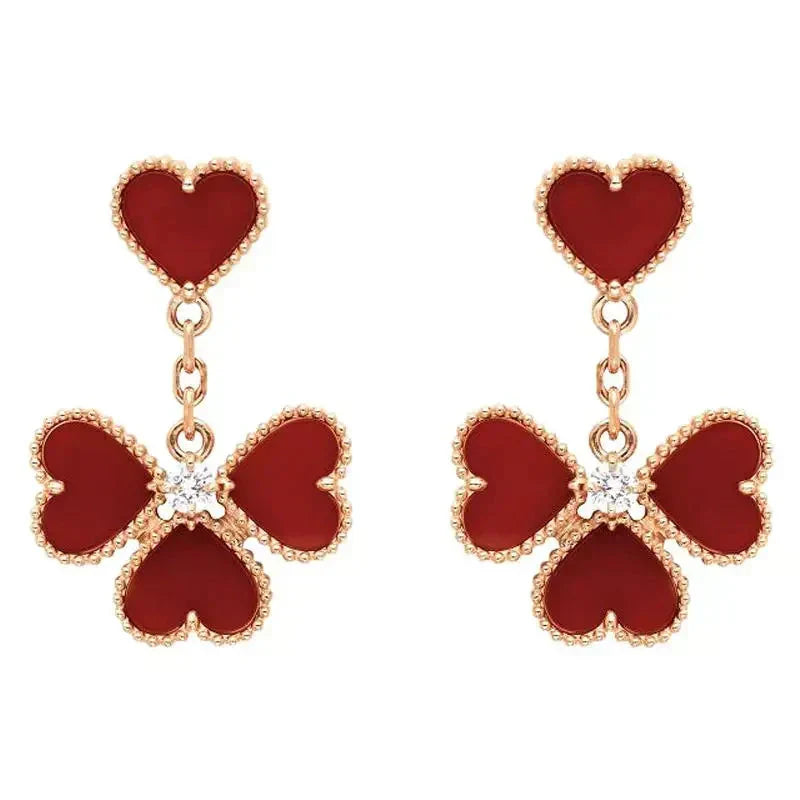 [Rani Jewelry]SWEET CLOVER CARNELIAN EARRINGS