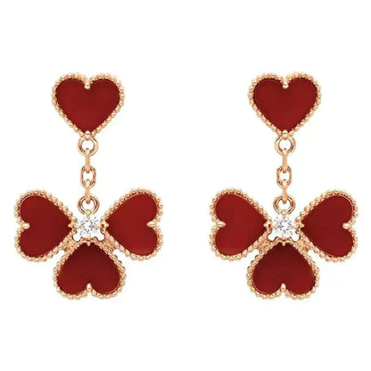 [Rani Jewelry]SWEET CLOVER CARNELIAN EARRINGS