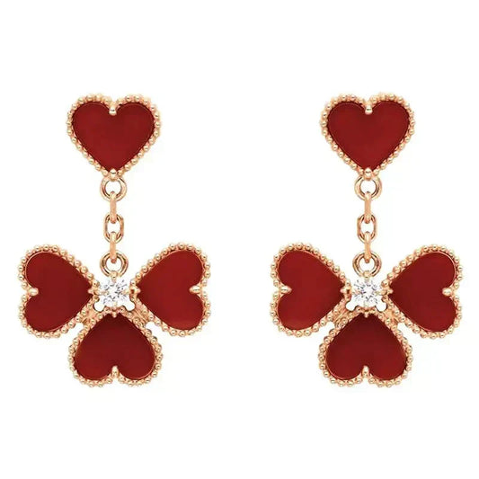 [Rani Jewelry]SWEET CLOVER CARNELIAN EARRINGS
