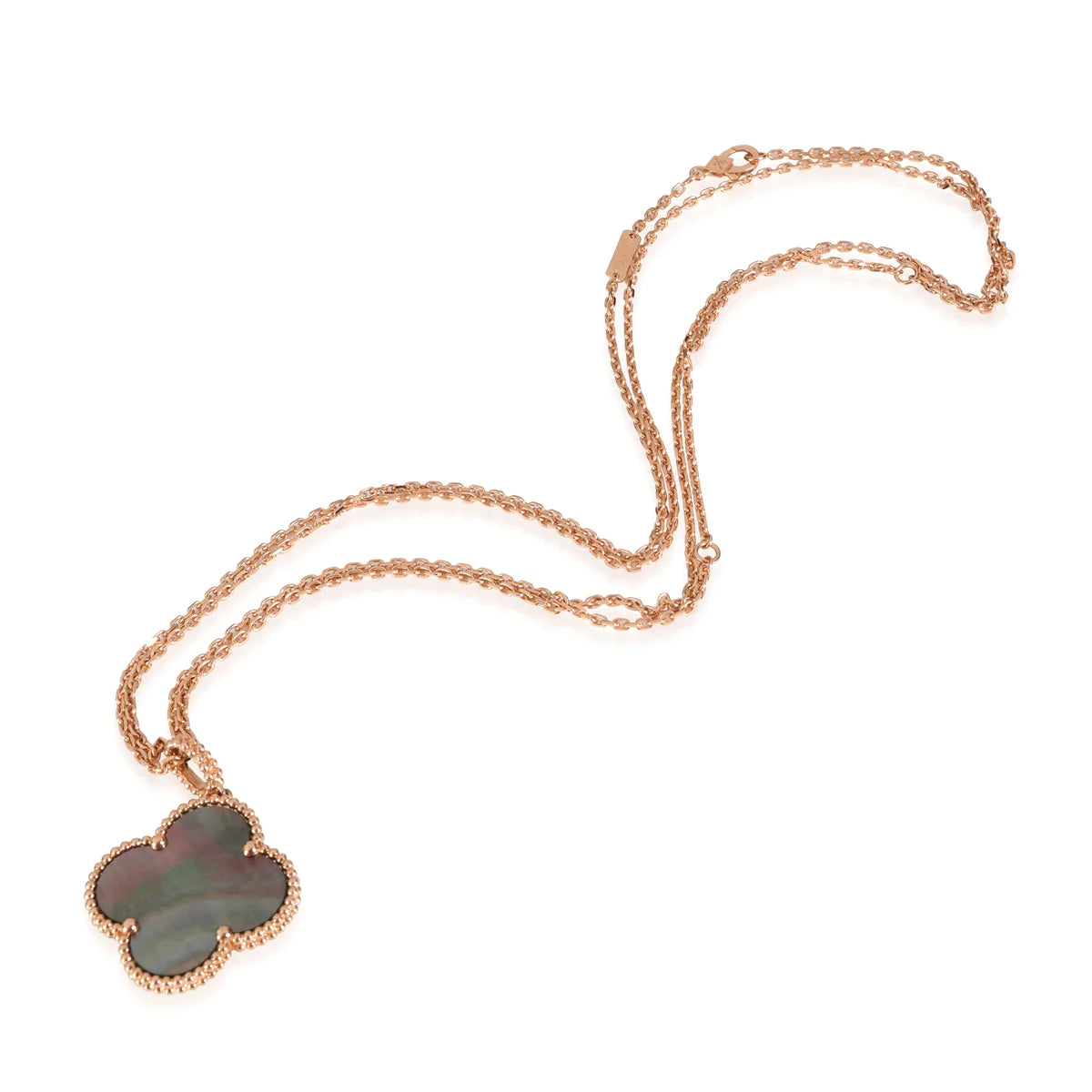 [Rani Jewelry]CLOVER 25MM GOLD DARK MOP BIG CLOVER NECKLACE