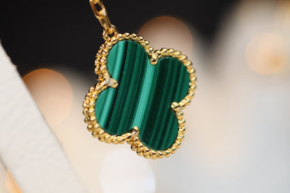 [Rani Jewelry]CLOVER EARRINGS GOLD MALACHITE DIAMOND 3 MOTIF