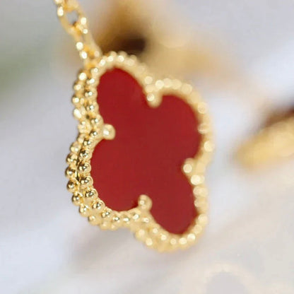 [Rani Jewelry]CLOVER  2 MOTIF  TIGER EYE CARNELIAN EARRINGS