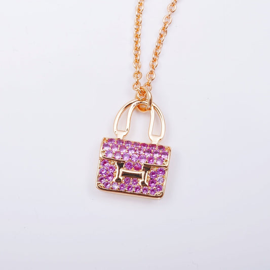 [Rani Jewelry]CONSTANCE PEDANT PURPLE DIAMOND NECKLACE