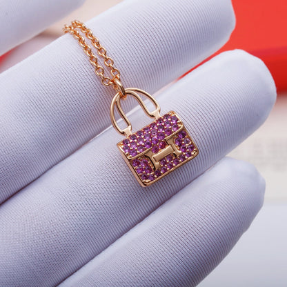 [Rani Jewelry]CONSTANCE PEDANT PURPLE DIAMOND NECKLACE