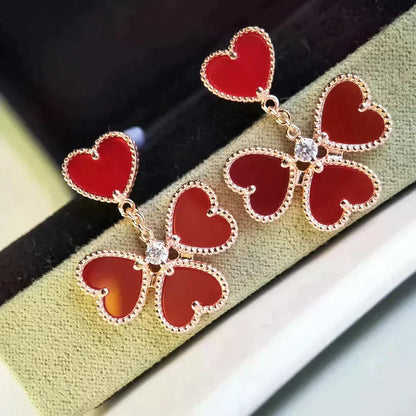 [Rani Jewelry]SWEET CLOVER CARNELIAN EARRINGS