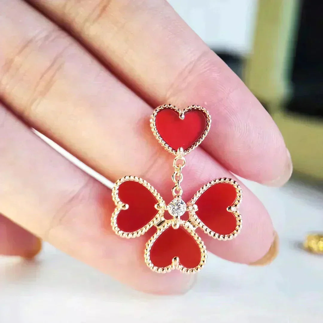 [Rani Jewelry]SWEET CLOVER CARNELIAN EARRINGS