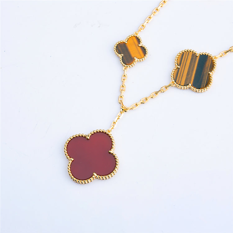 [Rani Jewelry]CLOVER BRACELET 5 MOTIFS CARNELIAN TIGER EYE