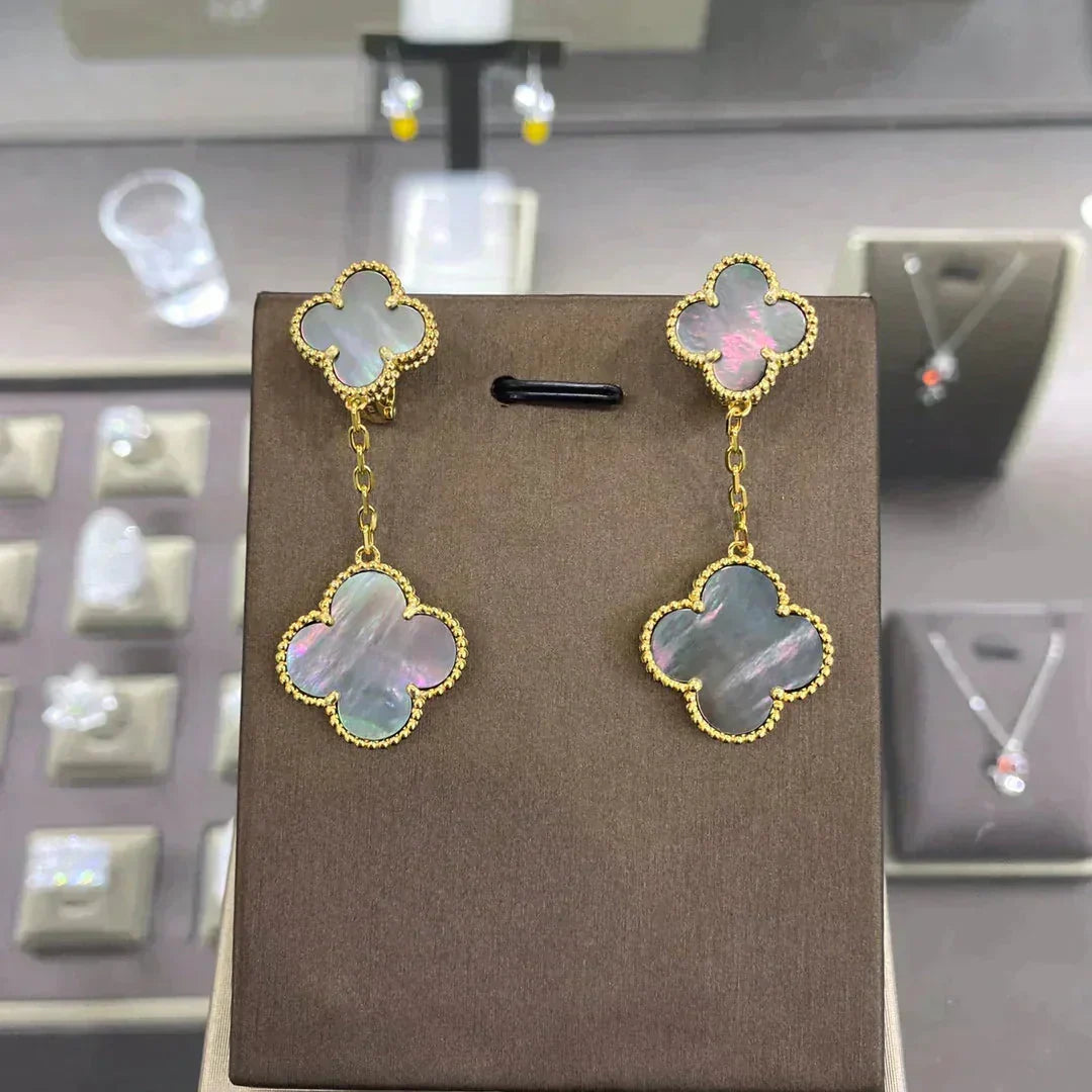 [Rani Jewelry]CLOVER 2 MOTIFS  EARRINGS (MULTIPLE CHOICESC
