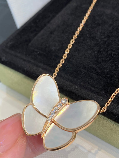 [Rani Jewelry]BUTTERFLY GOLD MOP DIAMOND NECKLACE