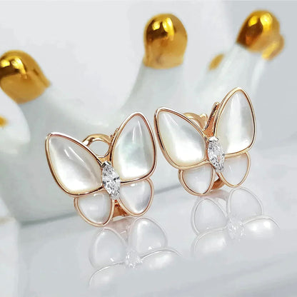 [Rani Jewelry]BUTTERFLY MOP DIAMOND EARRINGS