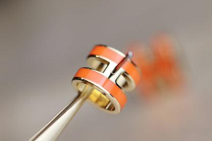 [Rani Jewelry]MINI POP H EARRINGS ORANGE