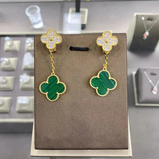 [Rani Jewelry]CLOVER  2 MOTIFS  DIAMOND  EARRINGS (MULTIPLE CHOICESç´