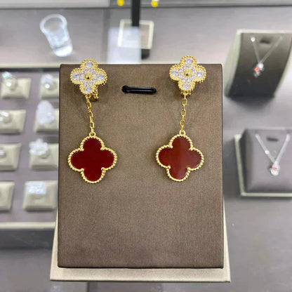 [Rani Jewelry]CLOVER  2 MOTIFS  DIAMOND  EARRINGS (MULTIPLE CHOICESç´