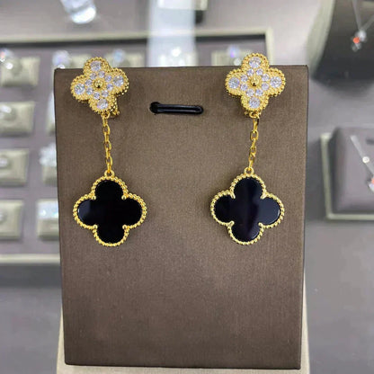 [Rani Jewelry]CLOVER  2 MOTIFS  DIAMOND  EARRINGS (MULTIPLE CHOICESç´