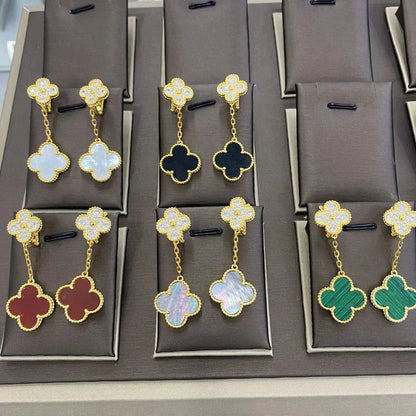 [Rani Jewelry]CLOVER  2 MOTIFS  DIAMOND  EARRINGS (MULTIPLE CHOICESç´