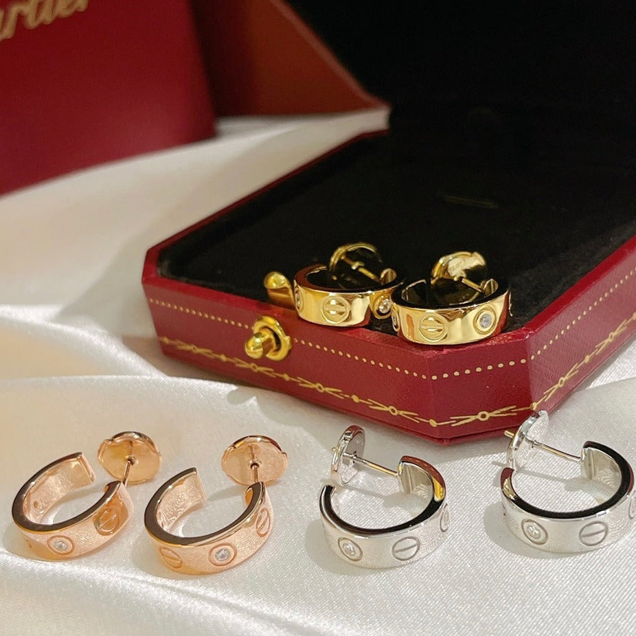 [Rani Jewelry] LOVE EARRINGS 5.7MM 2 DIAMONDS