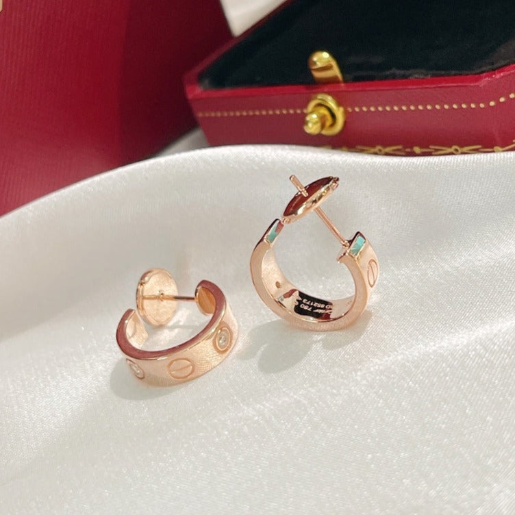 [Rani Jewelry] LOVE EARRINGS 5.7MM 2 DIAMONDS
