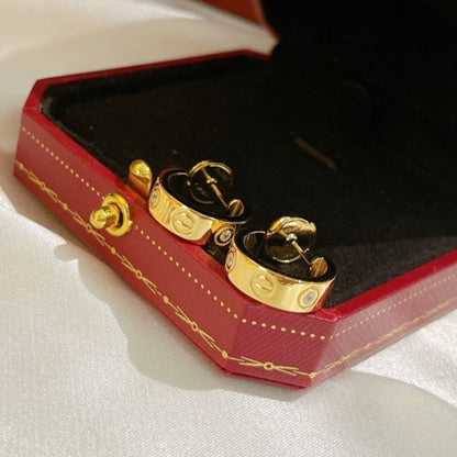 [Rani Jewelry] LOVE EARRINGS 5.7MM 2 DIAMONDS