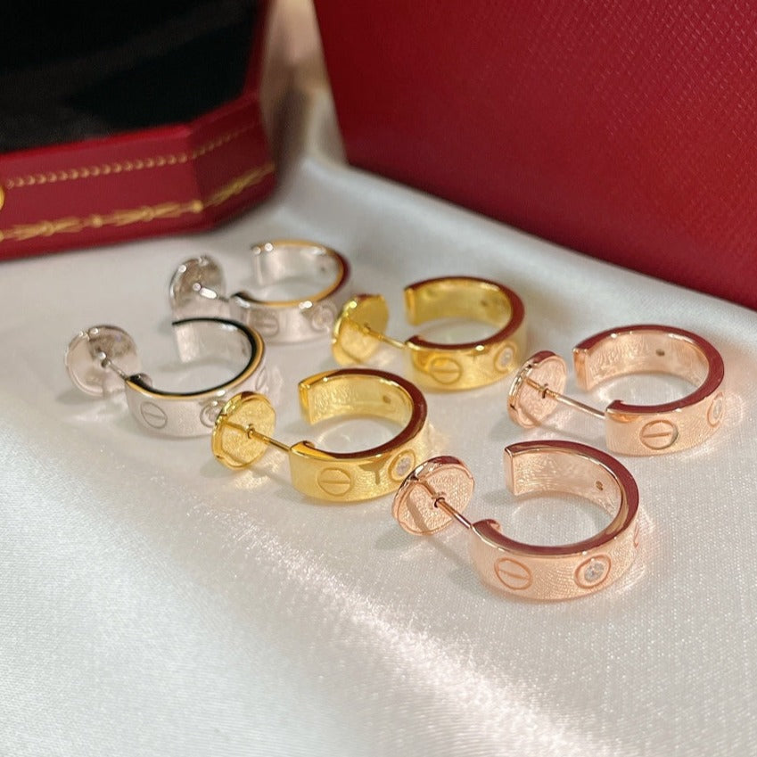 [Rani Jewelry] LOVE EARRINGS 5.7MM 2 DIAMONDS