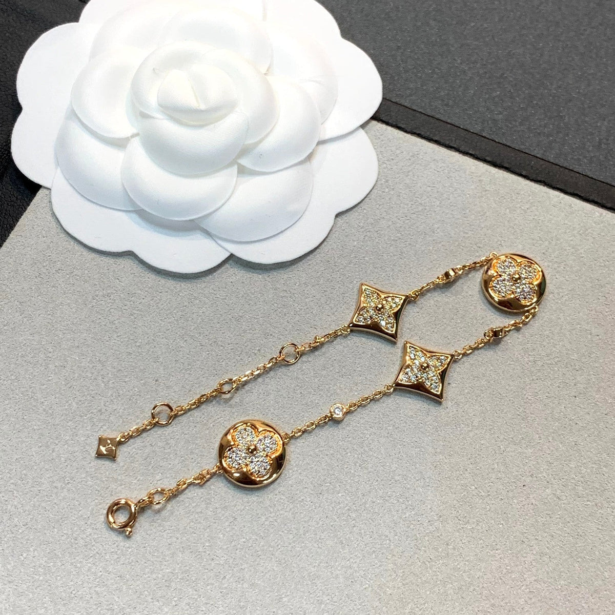 [Rani Jewelry]STAR AND SUN 4 MOTIFS GOLD DIAMONDS BRACELET