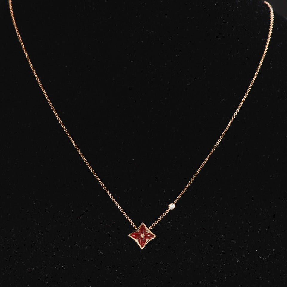 [Rani Jewelry]STAR NECKLACE PINK GOLD 1 DIAMOND