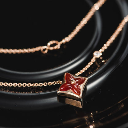 [Rani Jewelry]STAR NECKLACE PINK GOLD 1 DIAMOND