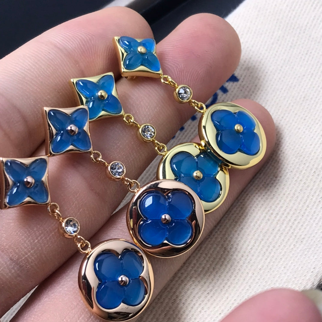 [Rani Jewelry]STAR AND SUN AGATE DIAMOND EARRINGS