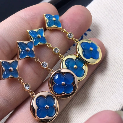[Rani Jewelry]STAR AND SUN AGATE DIAMOND EARRINGS