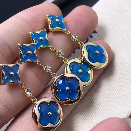 [Rani Jewelry]STAR AND SUN AGATE DIAMOND EARRINGS