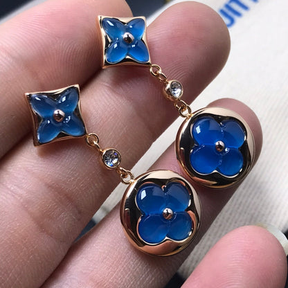 [Rani Jewelry]STAR AND SUN AGATE DIAMOND EARRINGS