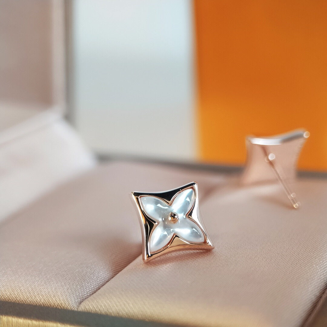 [Rani Jewelry]STAR MOP PINK GOLD EARRINGS