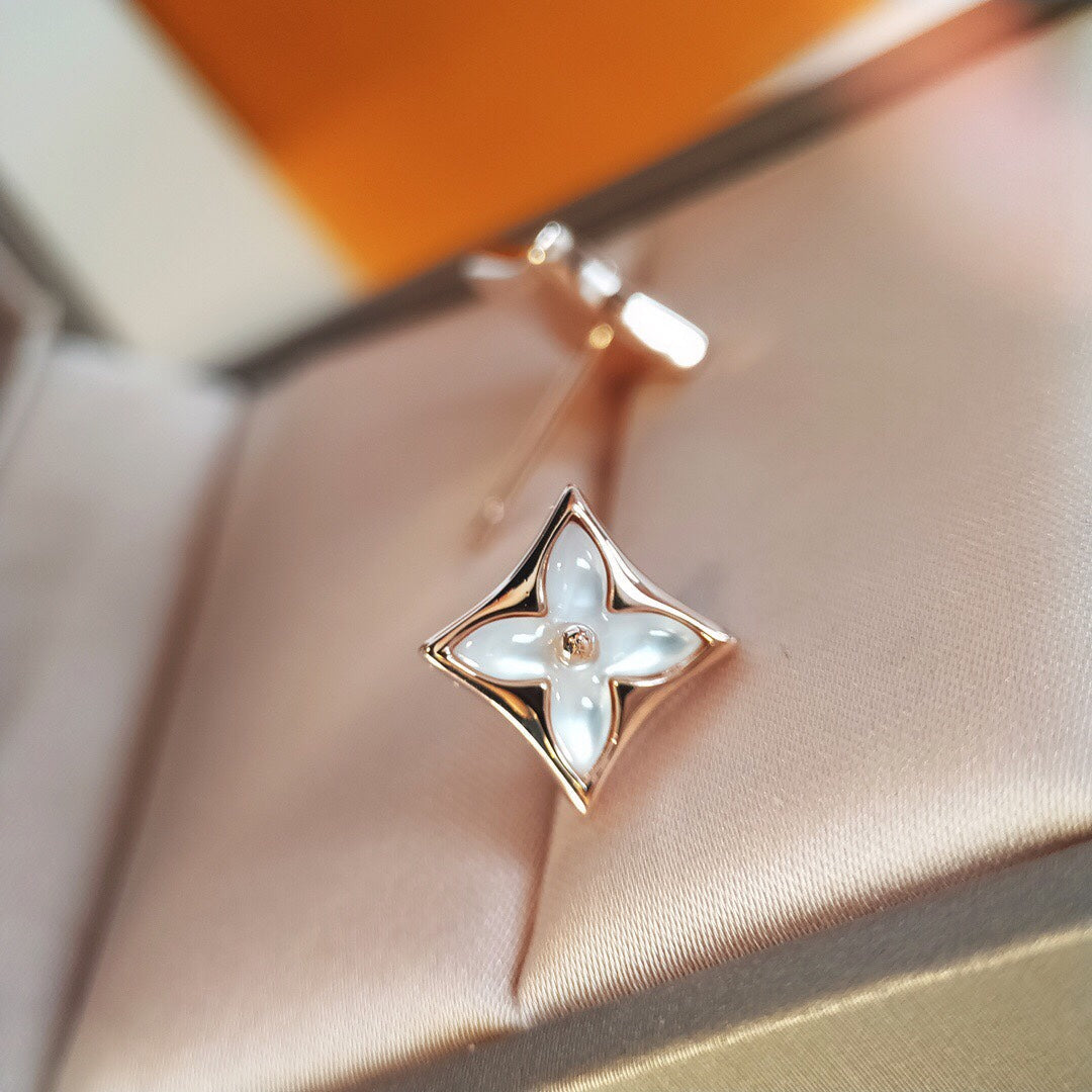 [Rani Jewelry]STAR MOP PINK GOLD EARRINGS