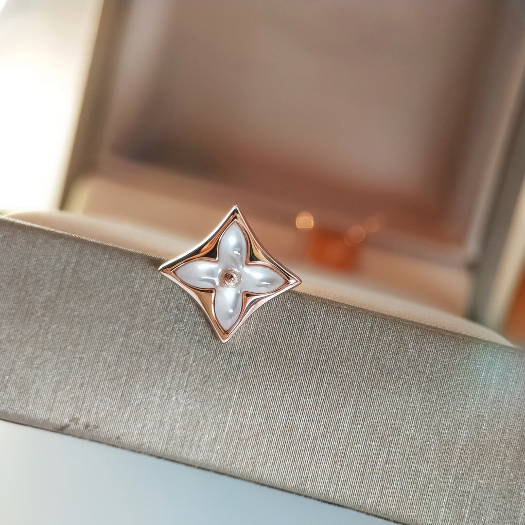 [Rani Jewelry]STAR MOP PINK GOLD EARRINGS