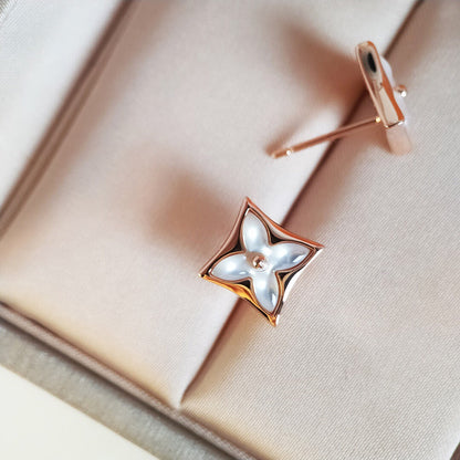 [Rani Jewelry]STAR MOP PINK GOLD EARRINGS