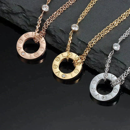 [Rani Jewelry] LOVE NECKLACE 16MM 2 DIAMONDS