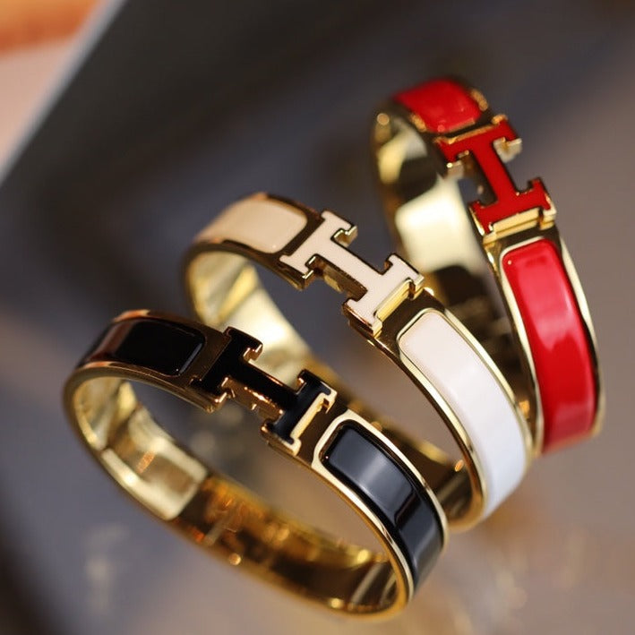[Rani Jewelry]H BRACELET 12MM GOLD