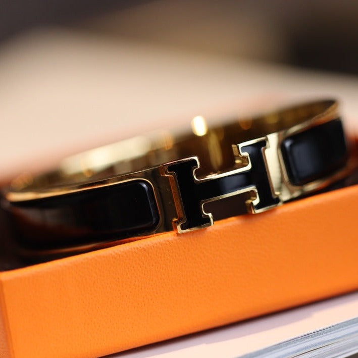 [Rani Jewelry]H BRACELET 12MM GOLD