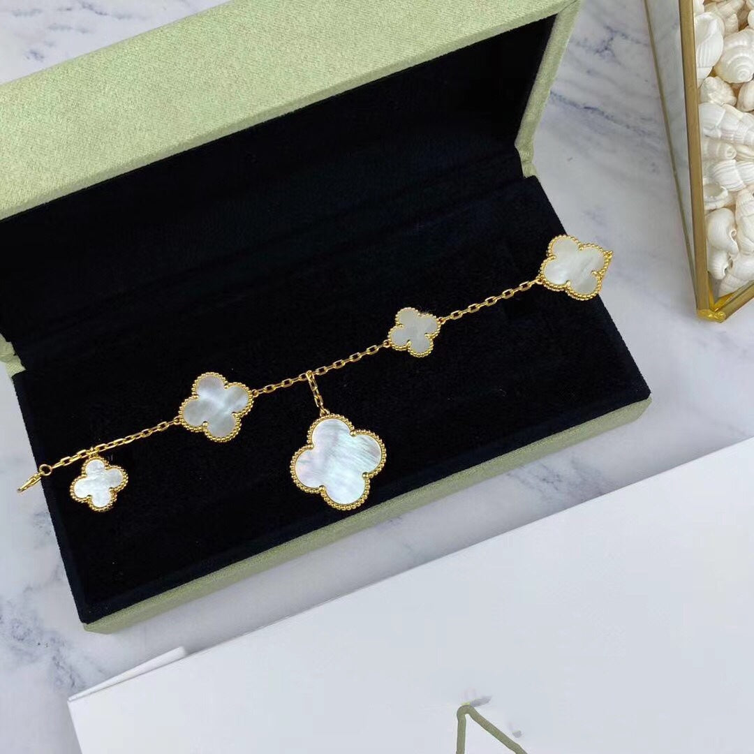 [Rani Jewelry]MAGIC CLOVER MOP GOLD BRACELET 5 MOTIFS