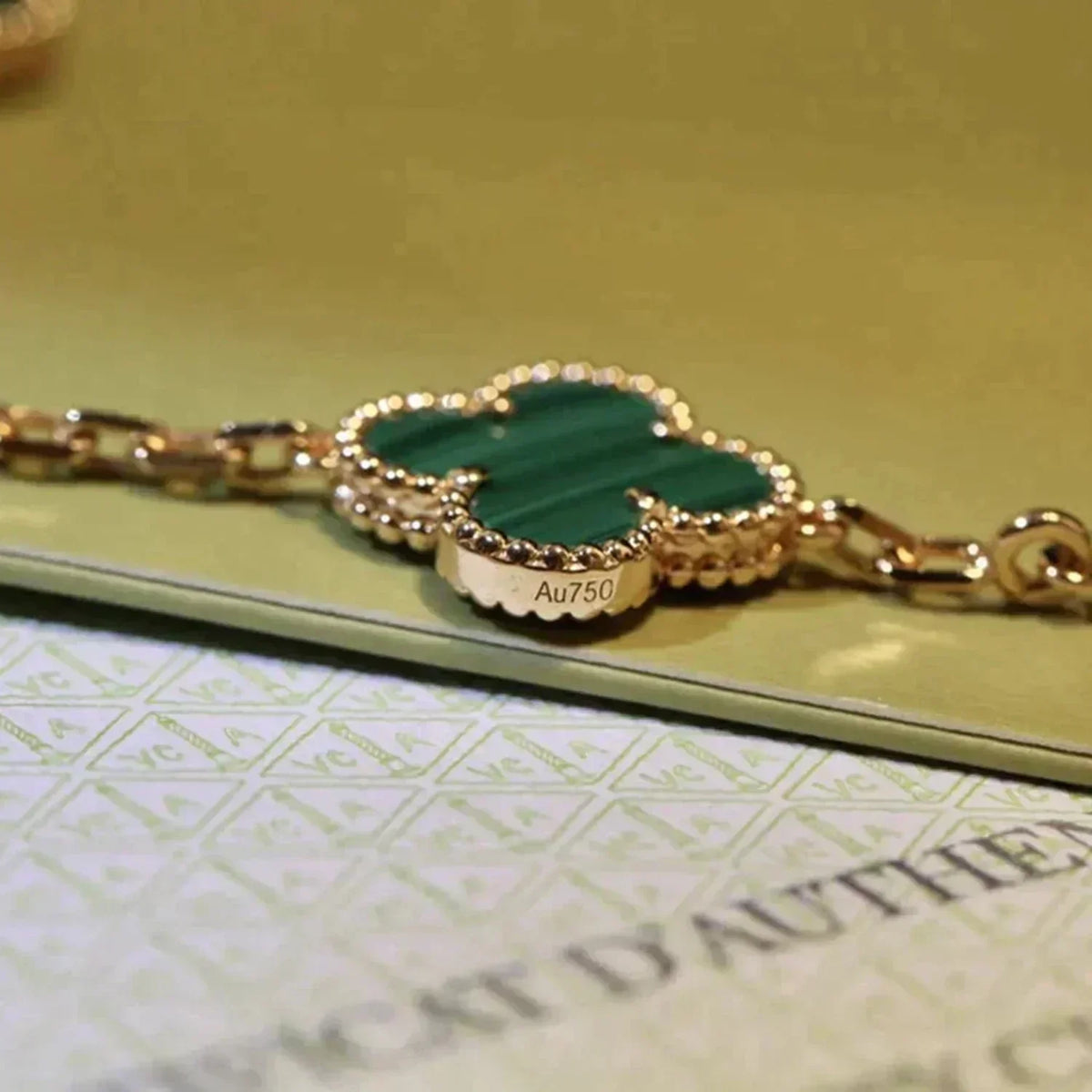 [Rani Jewelry] CLOVER 5 MOTIF MALACHITE BRACELET COLLECTION