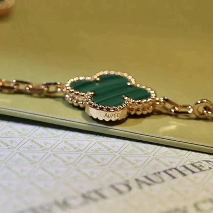 [Rani Jewelry] CLOVER 5 MOTIF MALACHITE BRACELET COLLECTION