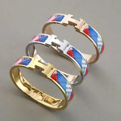 [Rani Jewelry]H BRACELET DOTTED BORDER 12MM