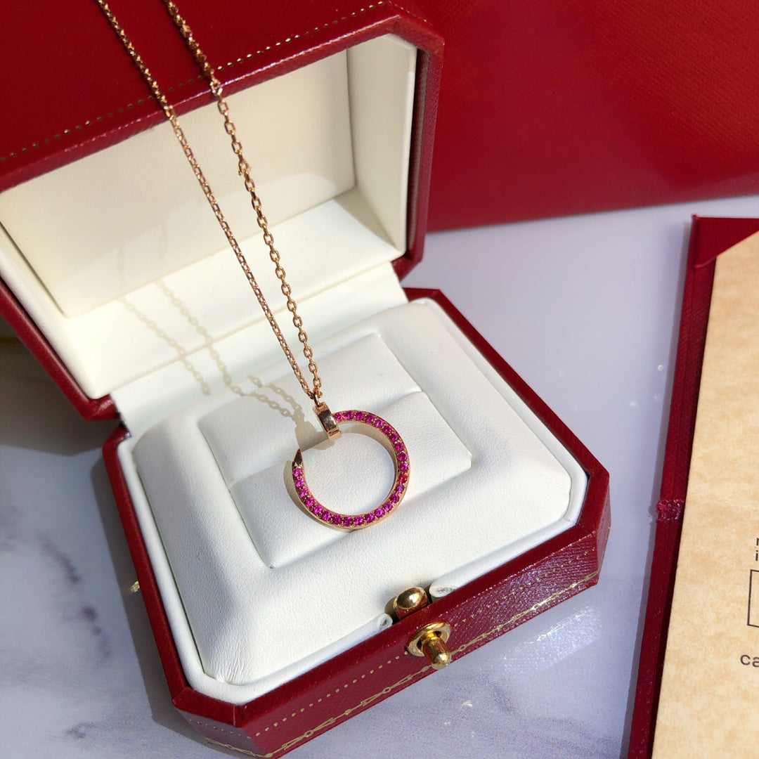 [Rani Jewelry] JUSTE NECKLACE RED FULL DIAMONDS
