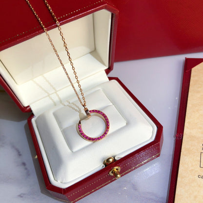 [Rani Jewelry] JUSTE NECKLACE RED FULL DIAMONDS