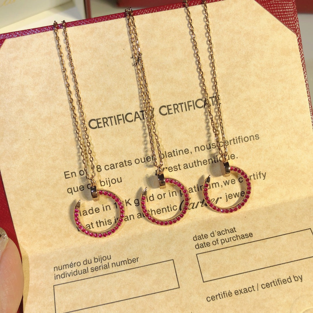 [Rani Jewelry] JUSTE NECKLACE RED FULL DIAMONDS