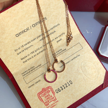 [Rani Jewelry] JUSTE NECKLACE RED FULL DIAMONDS