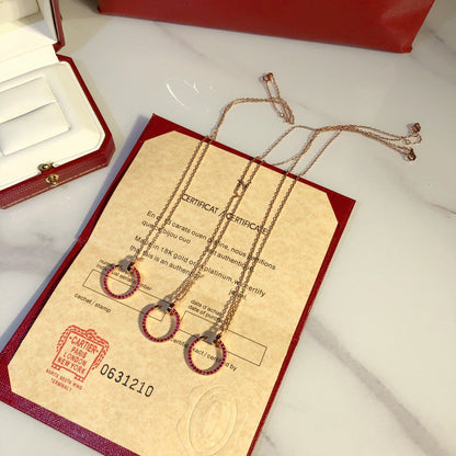 [Rani Jewelry] JUSTE NECKLACE RED FULL DIAMONDS