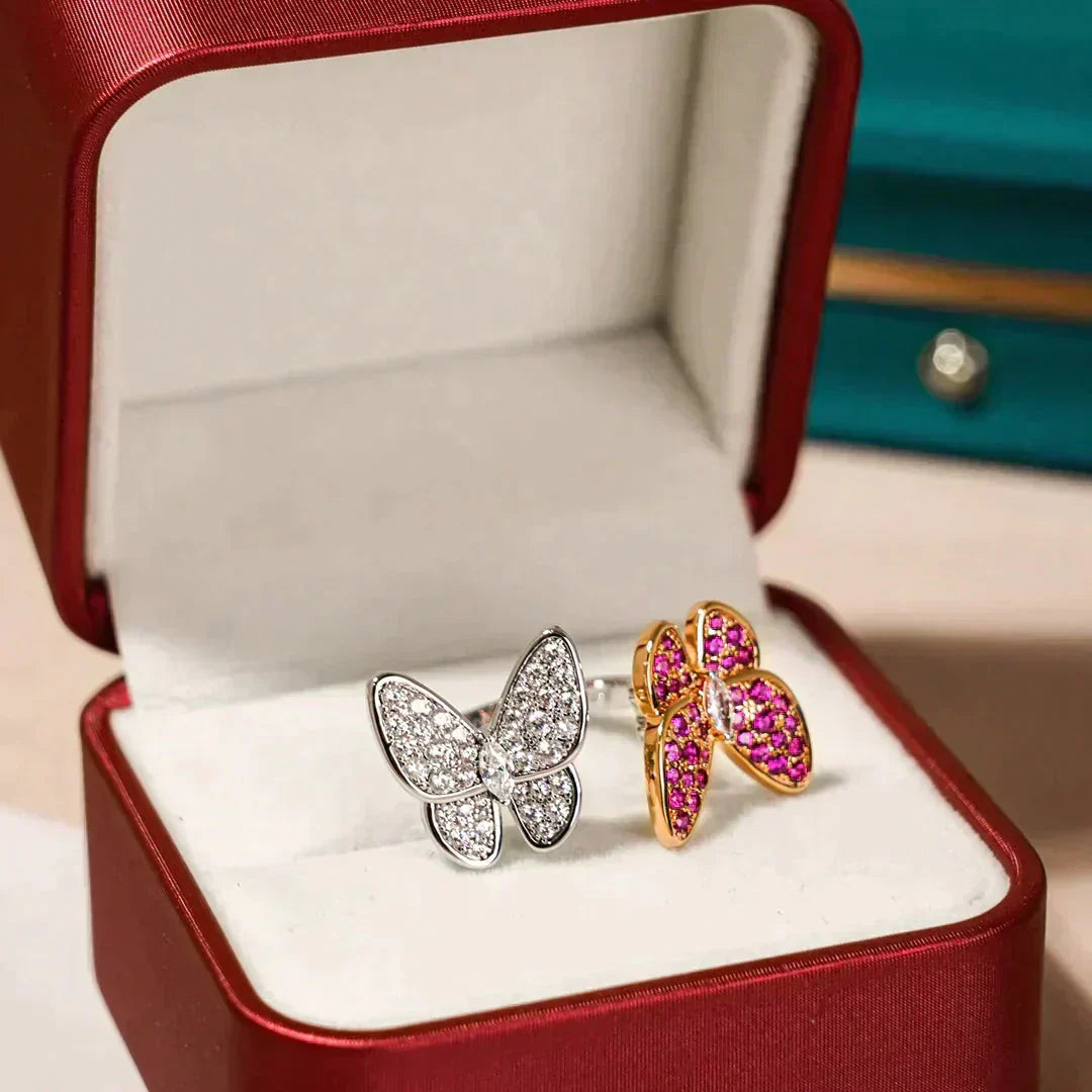 [Rani Jewelry]TWIN BUTTERFLY DIAMOND RING